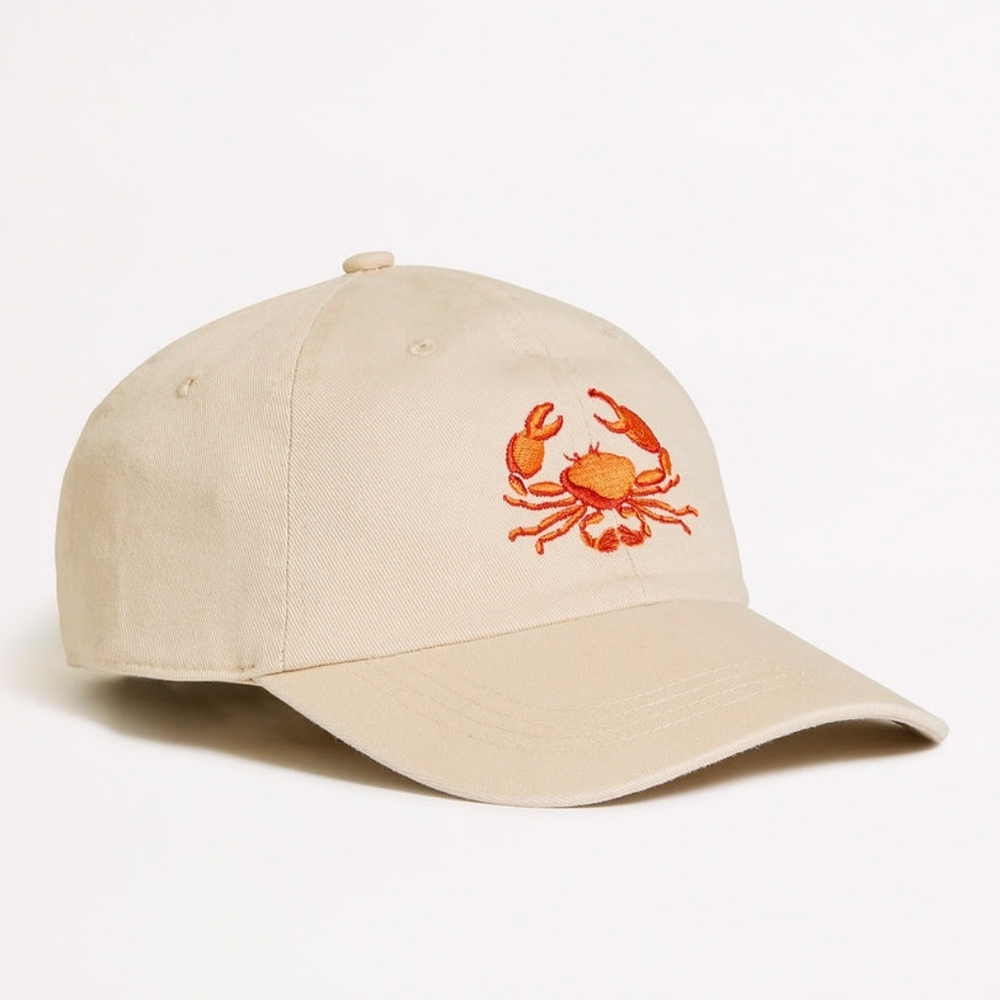 Wish You Were Here Embroidered Cap - Crab Orange - Seafolly